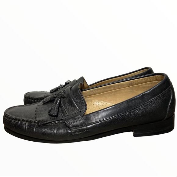 Allen Edmonds Danvers Loafer Kiltie Tassel Made In USA Pebbled Leather Black 13D
